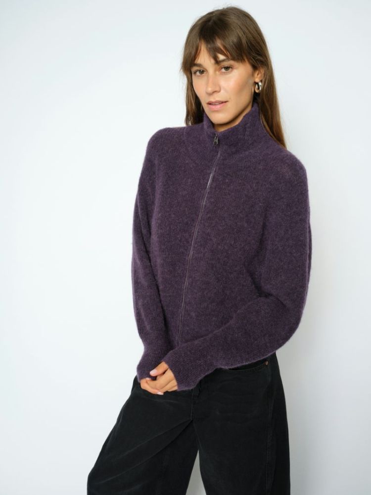 THORA KNIT ZIP CARDIGAN 292 Sweet Grape