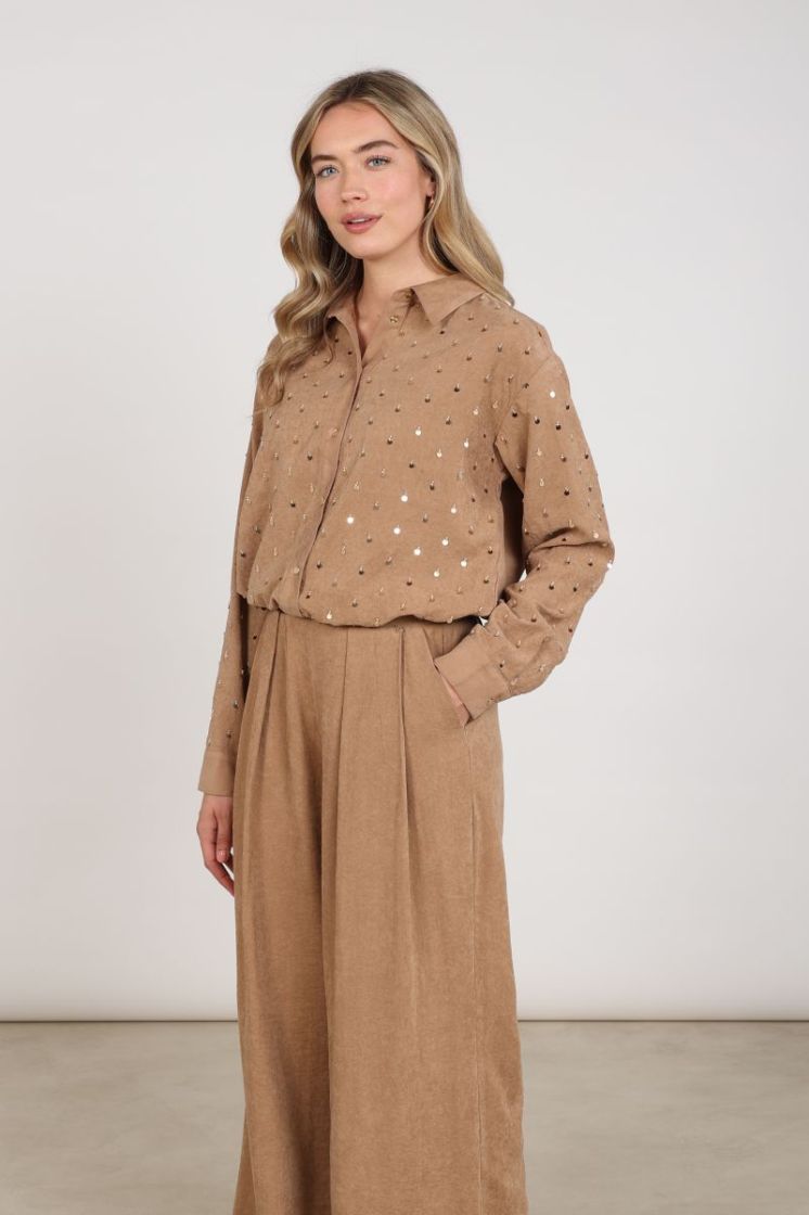 ALLY BLOUSE PAILLET BEADS 335 Toffee