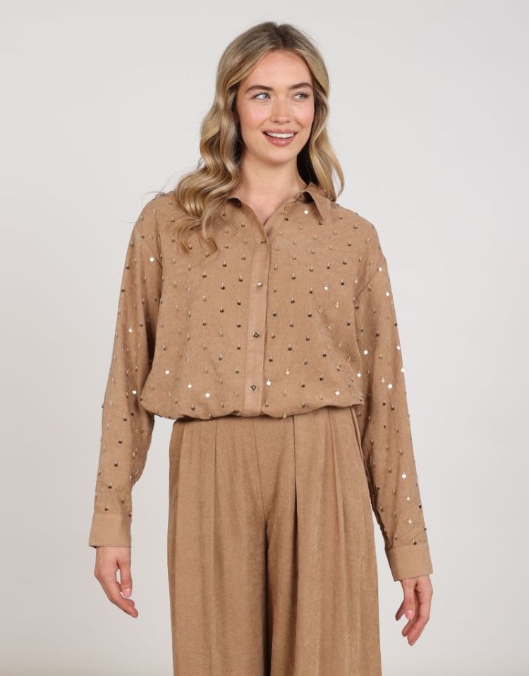 ALLY BLOUSE PAILLET BEADS 335 Toffee