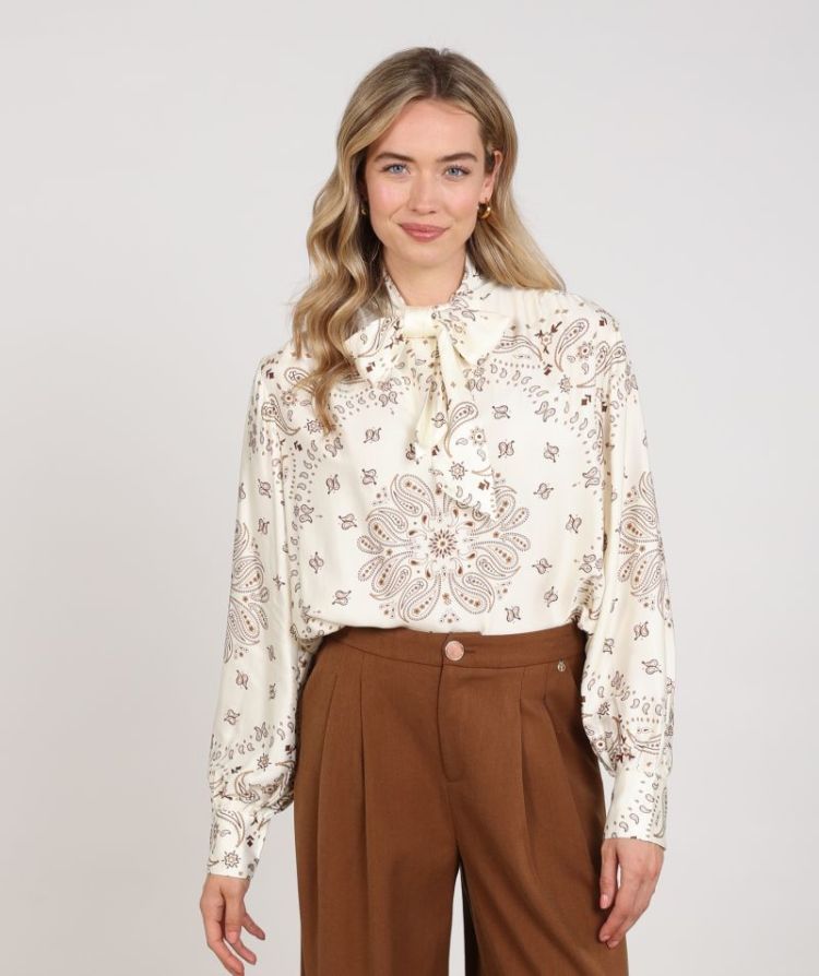 ANGIE BLOUSE TIE PAISLEY 318 Offwhite/To