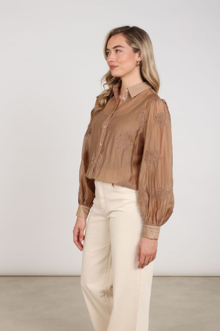 MILANOVA BLOUSE EMBROIDERY 335 Toffee