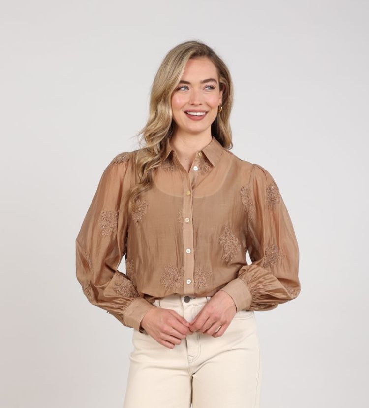 MILANOVA BLOUSE EMBROIDERY 335 Toffee