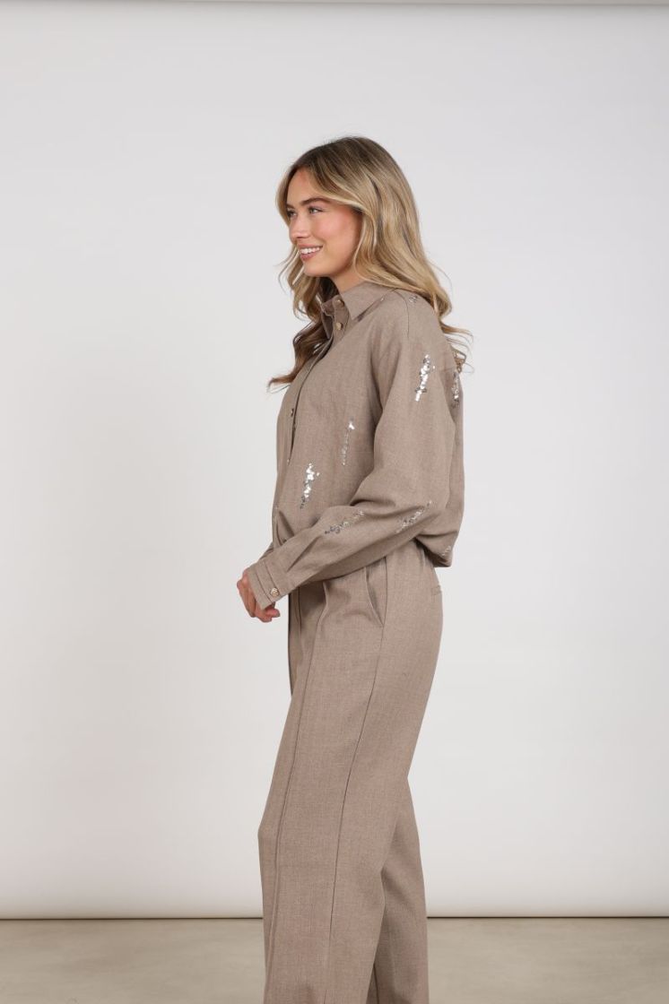 ANNELYNN BLOUSE PAILLET 60 Taupe