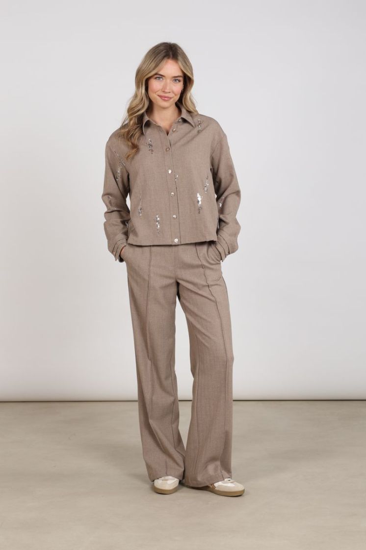 ANNELYNN BLOUSE PAILLET 60 Taupe