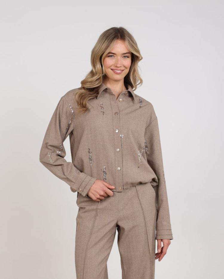ANNELYNN BLOUSE PAILLET 60 Taupe