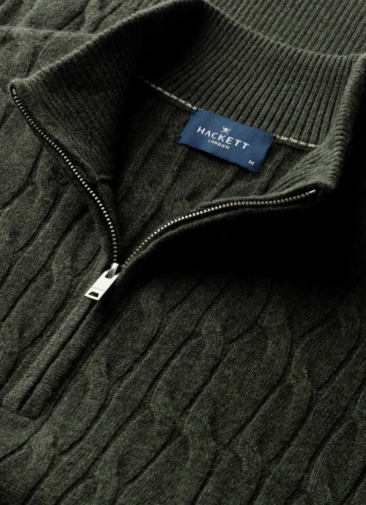 lambswool cable hzip 781 hunter