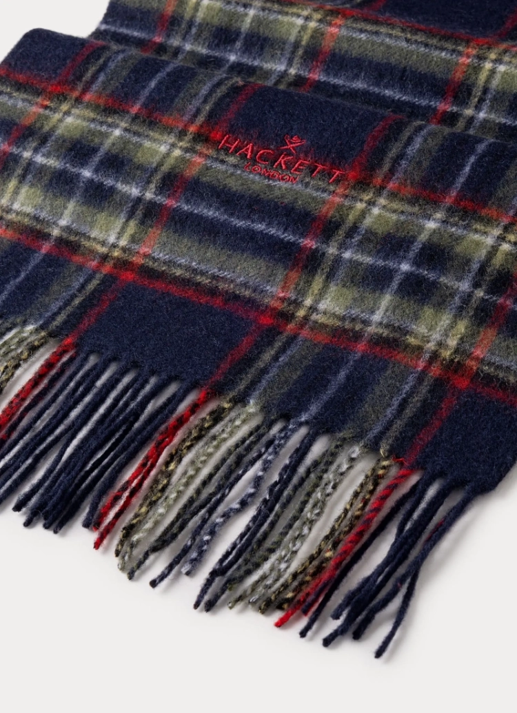 plaid logo scarf 781 hunter
