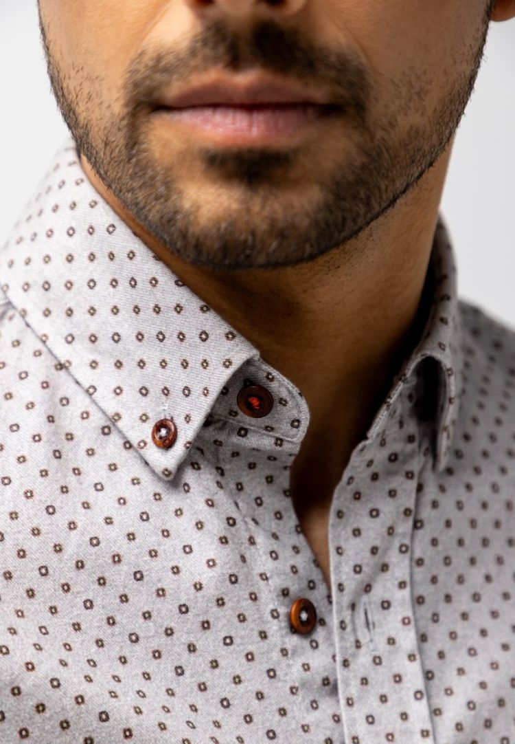 Shirts LM 8784 taupe cogn