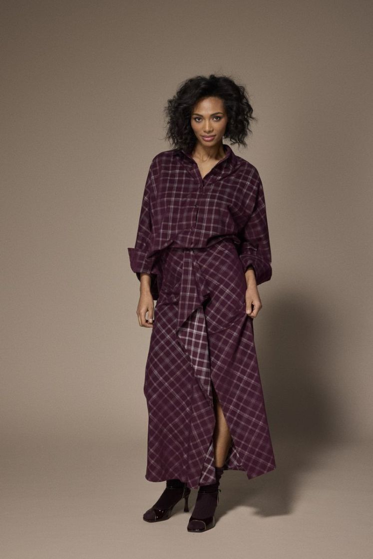 FLYNN BLOUSE 137 Plume check