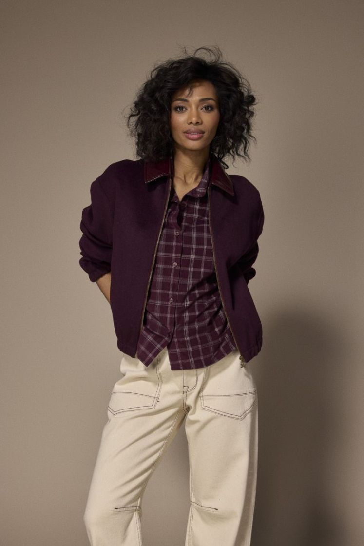 FLYNN BLOUSE 137 Plume check