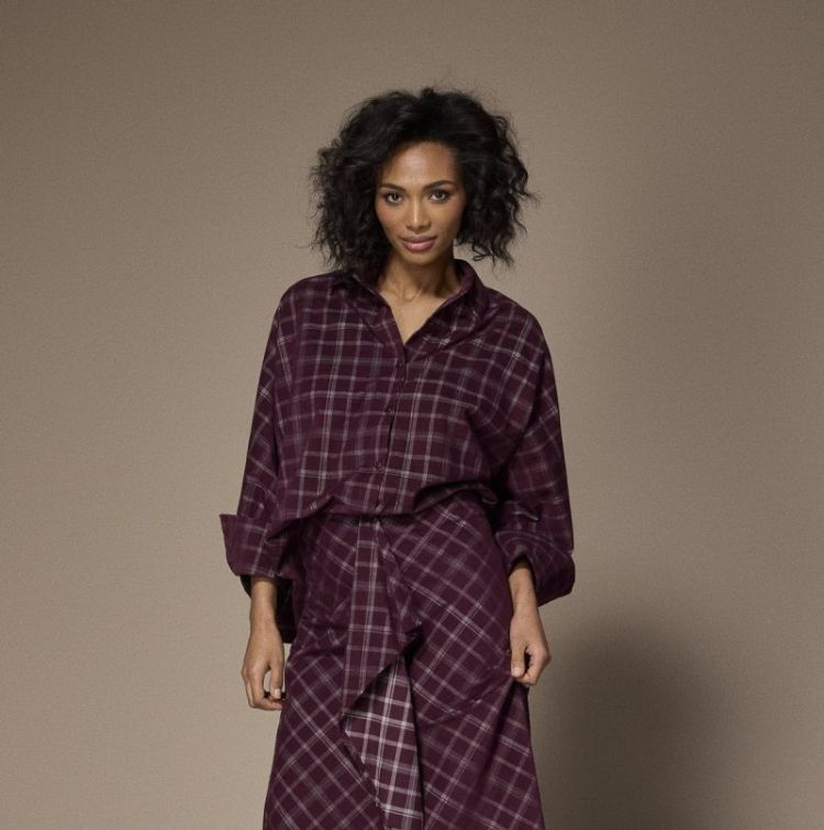 FLYNN BLOUSE 137 Plume check