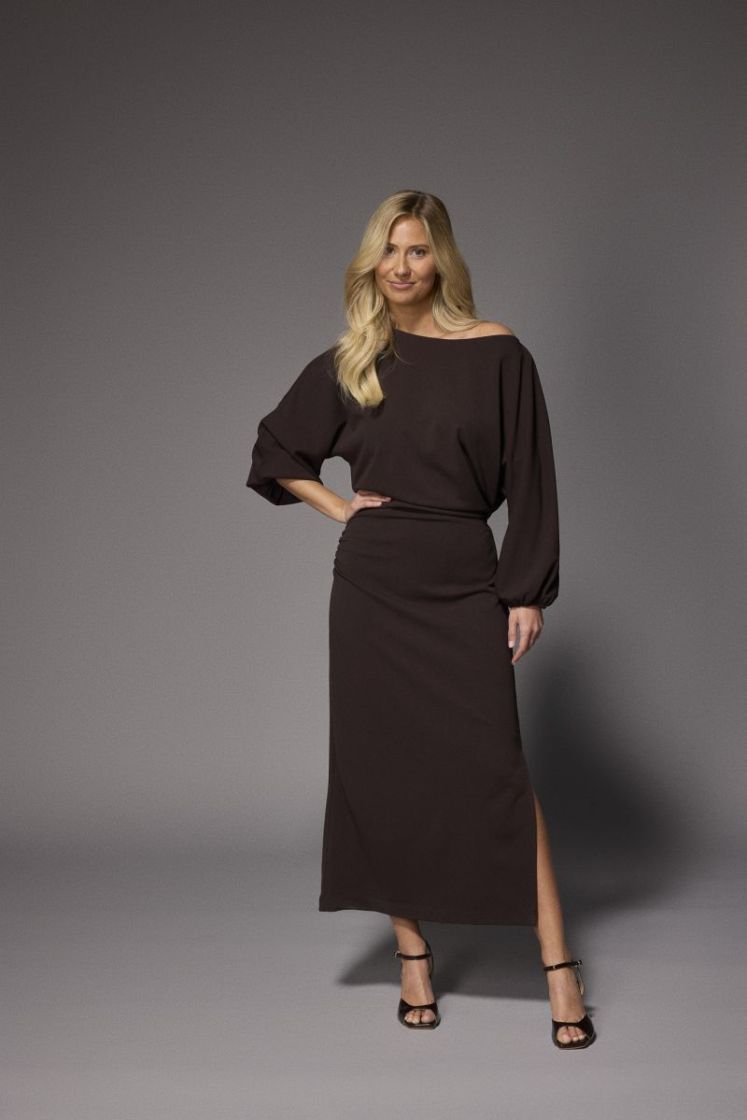 ELEONOR LONG DRESS 040 Brown