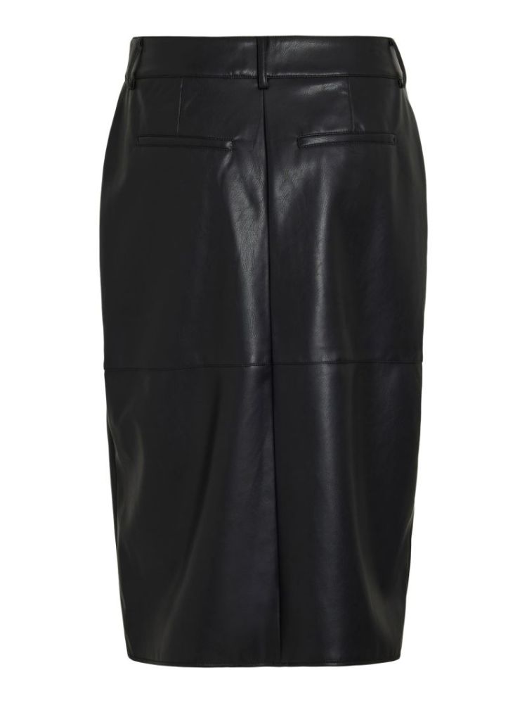 VIDAGMAR HW MIDI COATED SKIRT  178035 Black