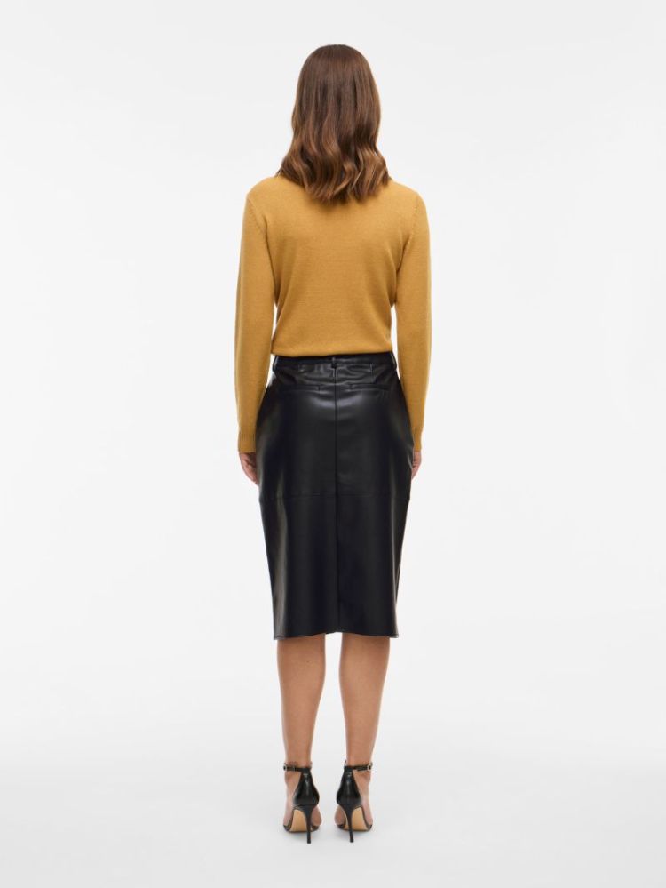 VIDAGMAR HW MIDI COATED SKIRT  178035 Black
