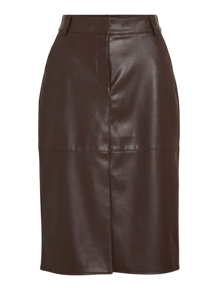 VIDAGMAR HW MIDI COATED SKIRT  196326 Coffee B