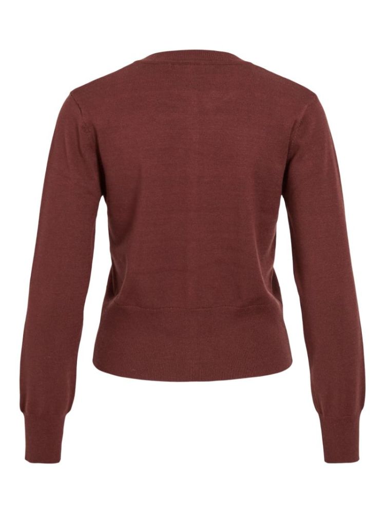 VIYENNA O-NECK LS KNIT CARDIGA 307266 Sable
