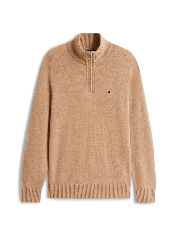 LAMBSWOOL ZIP MOCK RE5