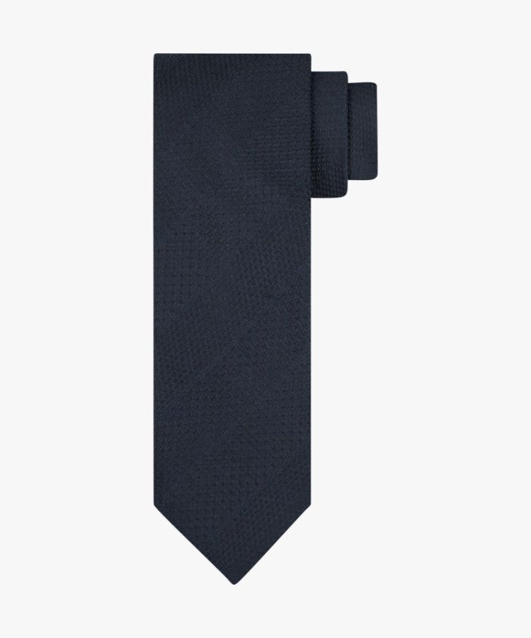 TIE SILK WOVEN NAVY P