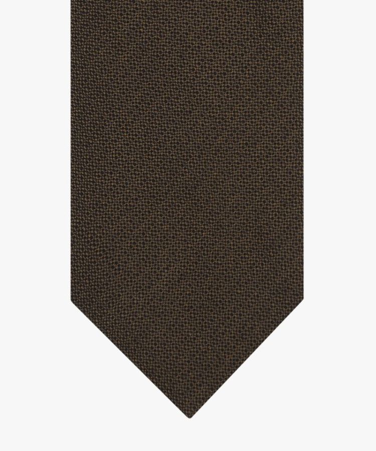 TIE SILK WOVEN BROWN H 