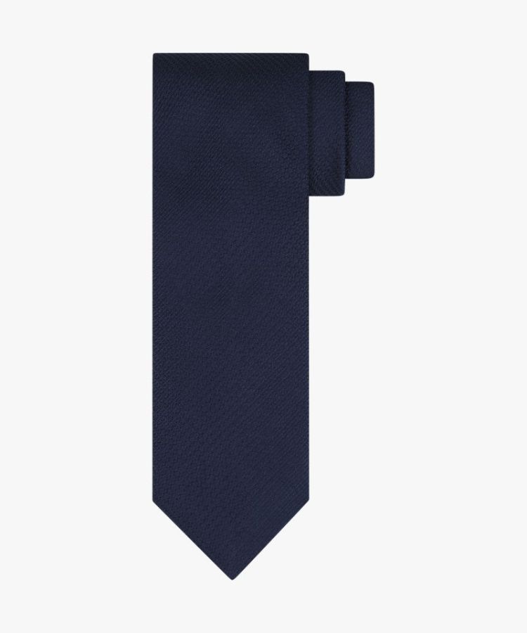TIE SILK WOVEN NAVY P