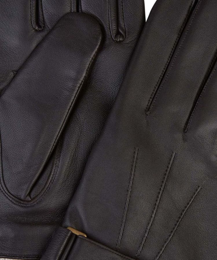 GLOVE NAPPA LEATHER BRWN H 