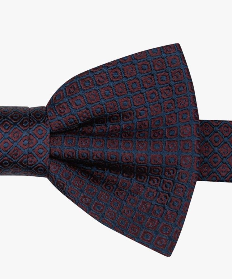 BOWTIE SILK WOVEN BORDEAUX V 