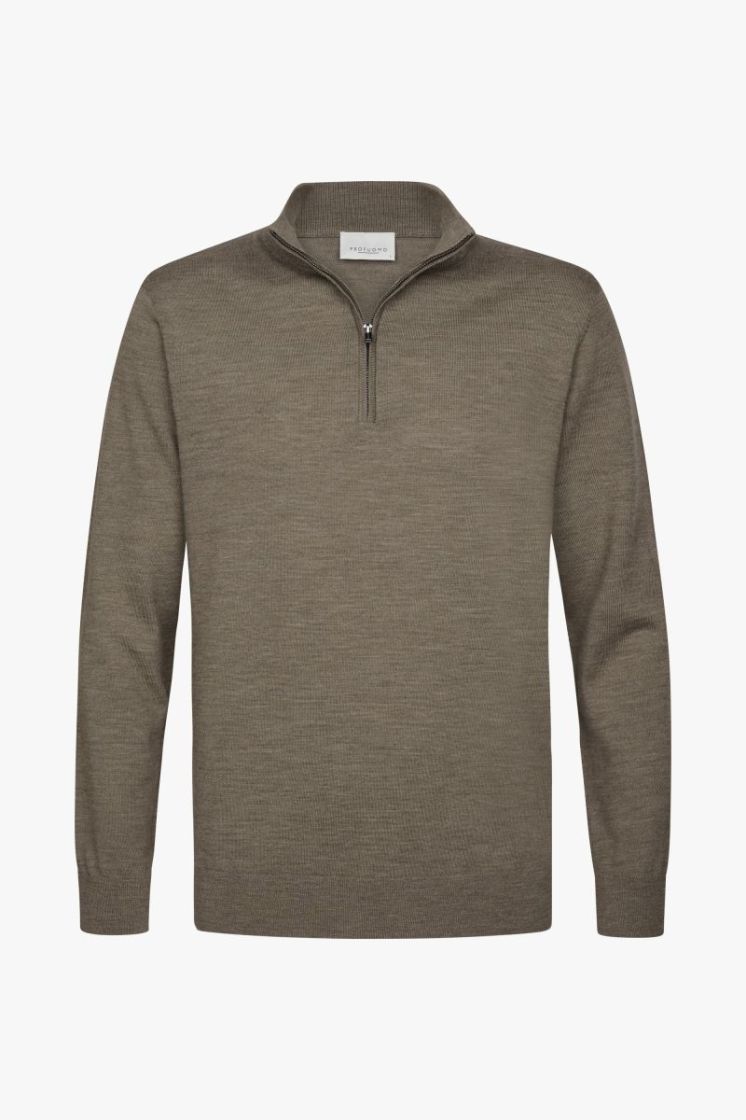 PPXJ30025D PULLOVER HALF ZIP BROWN H