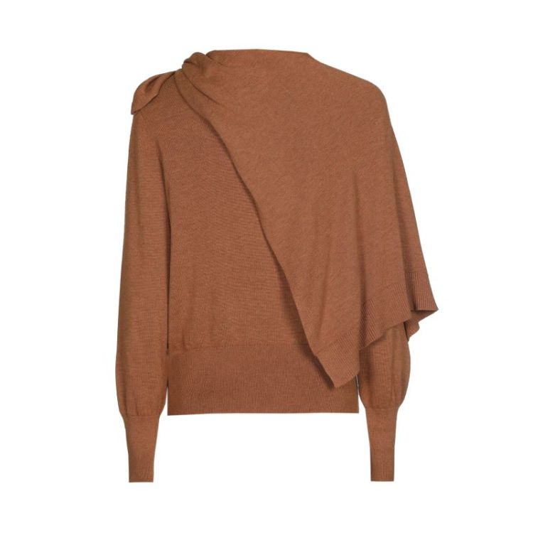 Elegante pull met strik- en schouderdetail 36 Caramello