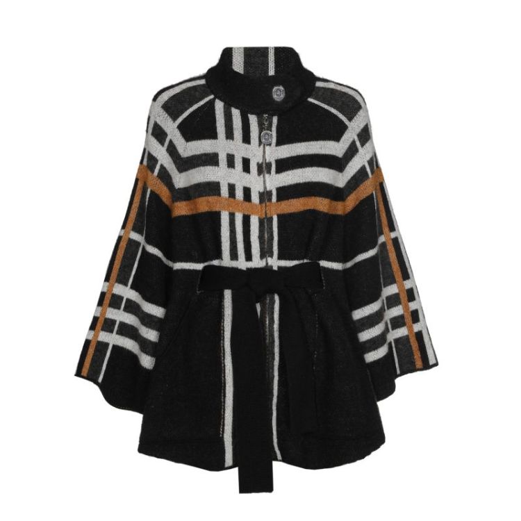 City-chic mantelcape met ruitdessin 39 Multi Color