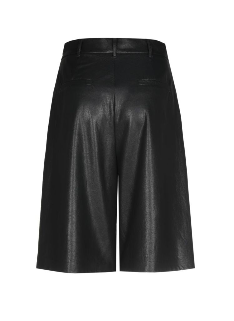 Bermuda in vegan leather, normal waist 10 Black