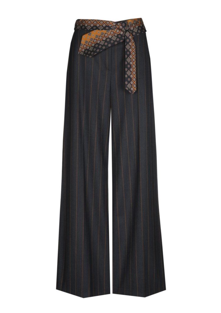 City-look broek met dasriem, normal waist 21 Midnight Blu