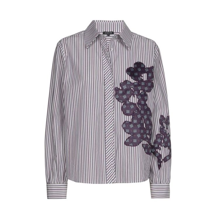 Blouse in katoen met patchworkdetail 59 Multi Color