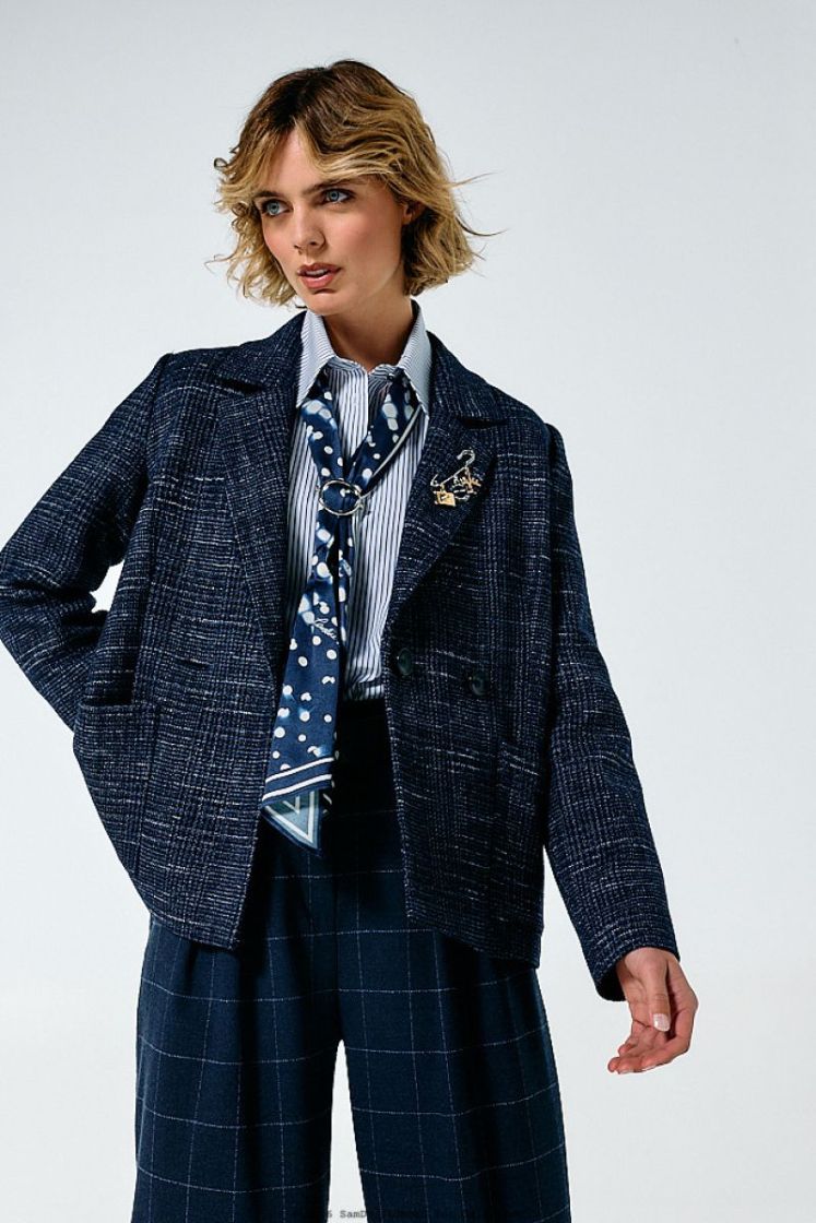 City blazer met afneembaar speld 21 Midnight Blu