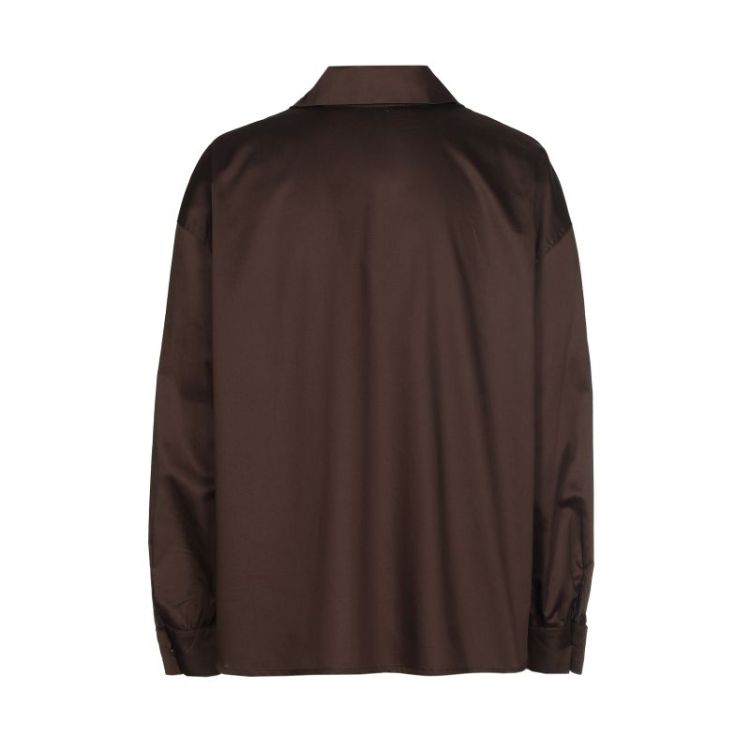 Oversized hemd met afneembare broche 31 Brown